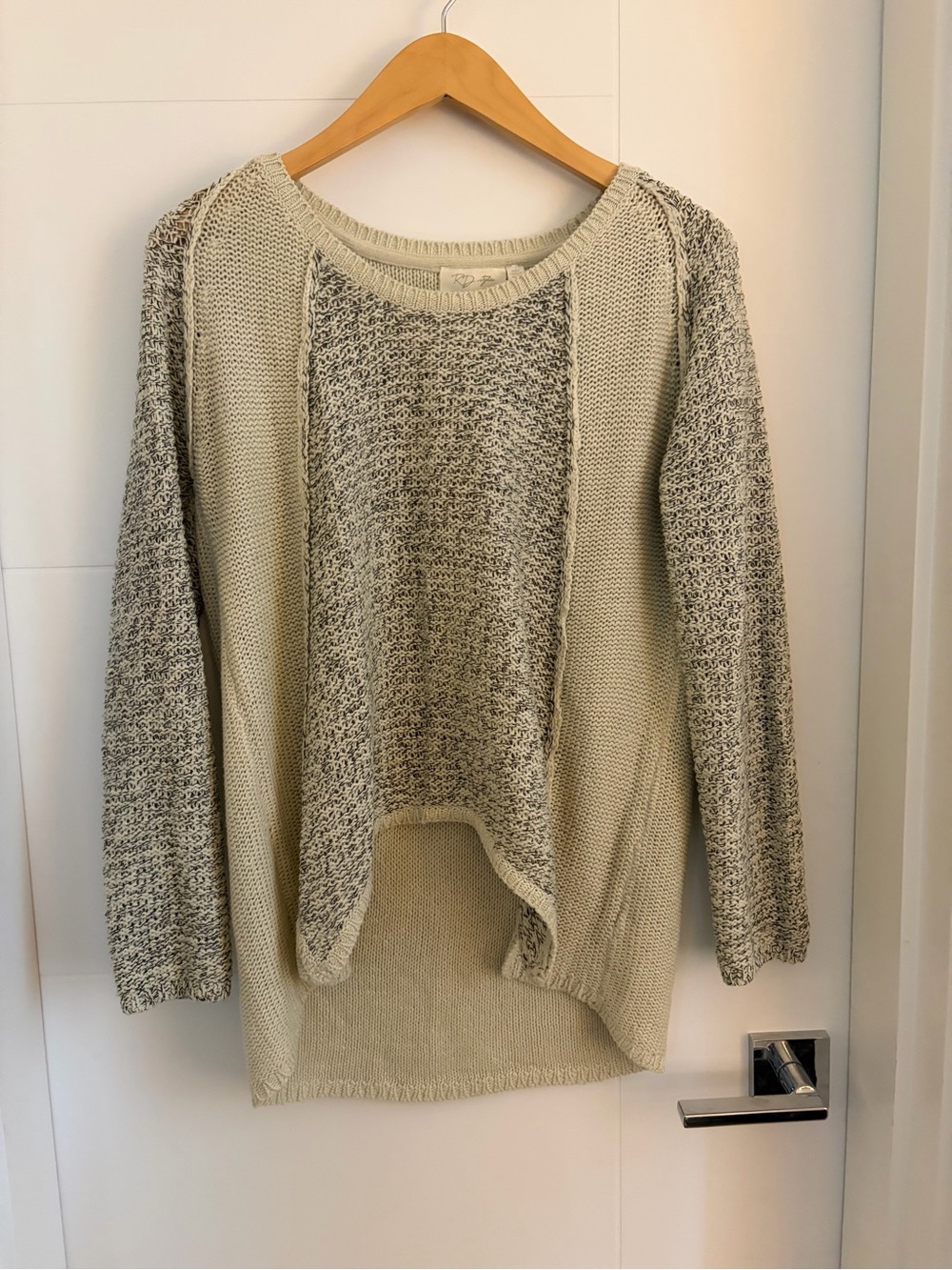 RD Style Neutral Beige-Gray Knit Crewneck Sweater